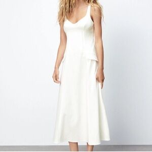 NWT Zara Woman's Textured Dress Off-White